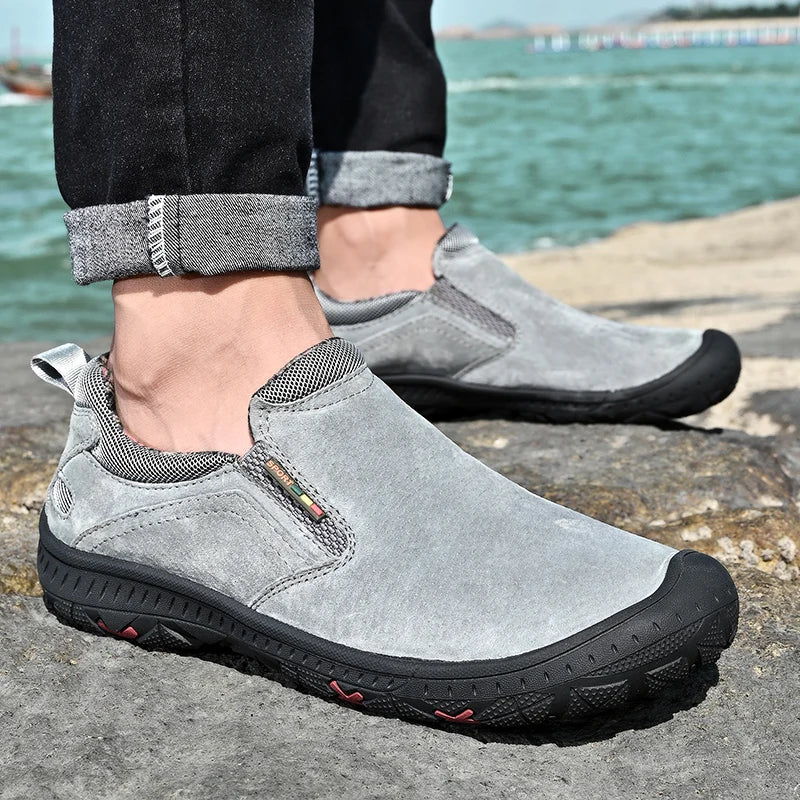 Brand Genuine Leather Men's Shoes Outdoor Suede Loafers Luxury Men's Sneakers Driving Shoes Handmade Breathable Casual Shoes