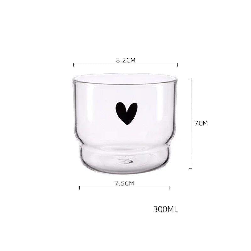 Caneca de café de vidro sorridente Copo de vidro transparente resistente ao calor Home