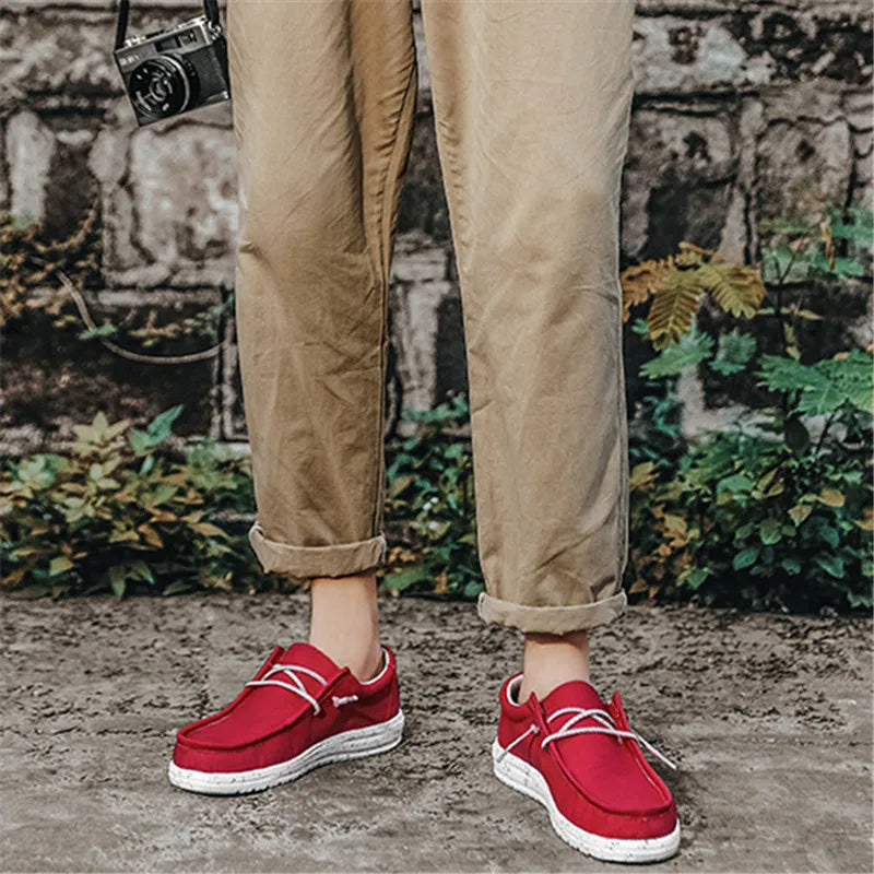 Plus Size 40-48 Men's Casual Shoes Flat Outdoor Mens Sneakers Lightweight Boat Shoes Driving Loafers Breathable Men Canvas Shoes