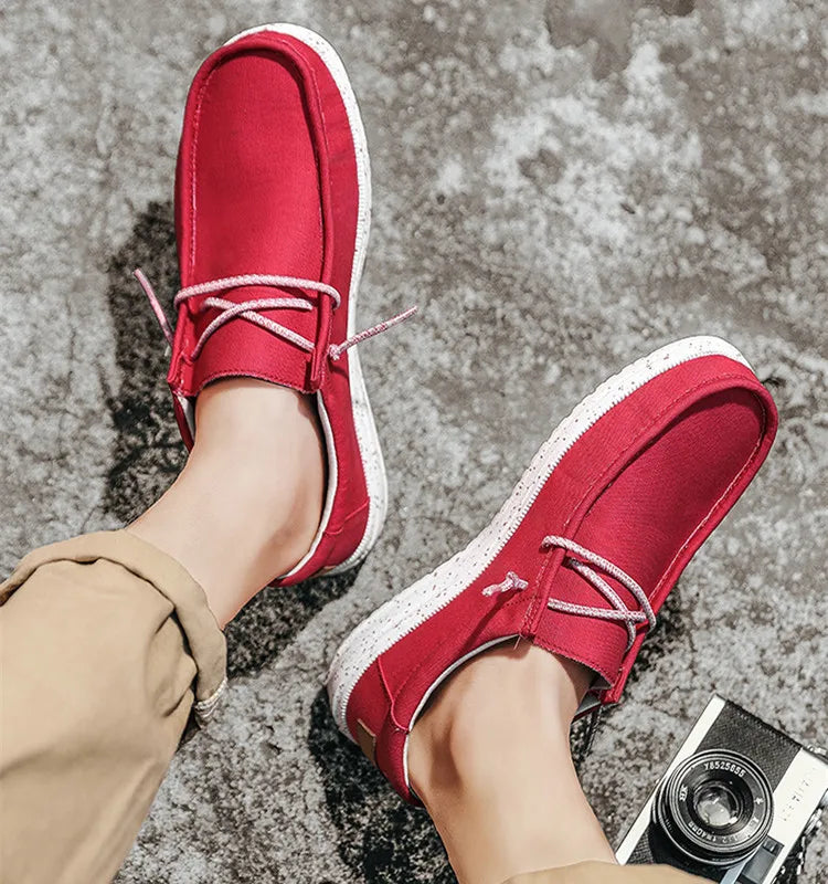 Plus Size 40-48 Men's Casual Shoes Flat Outdoor Mens Sneakers Lightweight Boat Shoes Driving Loafers Breathable Men Canvas Shoes