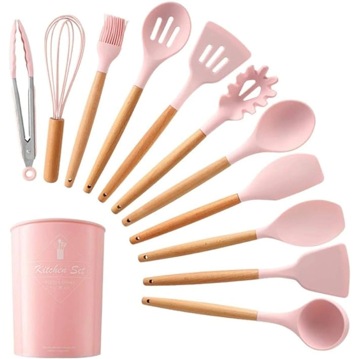 Kit 12 peças Jogo de Cozinha colheres de Silicone